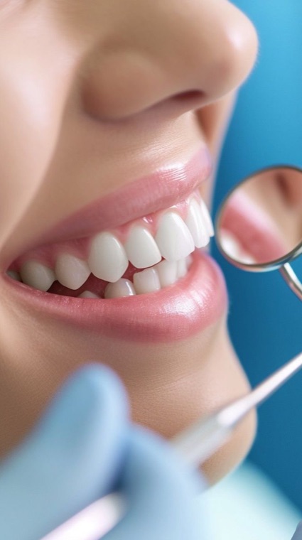 Sorriso após sessão de clareamento dental